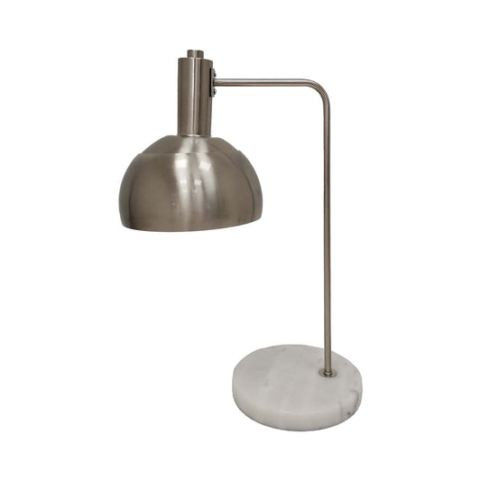 The Regal Silver and Marble Artisan Desk Lamp: A Masterpiece of Elegance and Functionality-Kulani Home