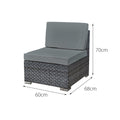 Trinidad Ocean Grey 4-Piece Modular Chaise Lounge Set: Elevate Your Outdoor Space with Style and Versatility-Kulani Home