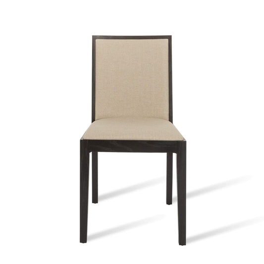 Wenge and Beige Upholstered Lotus Dining Chair-Kulani Home