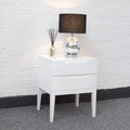 White 2 Drawer Bedside Table - Crafted with MDF and Premium Veneer-Kulani Home