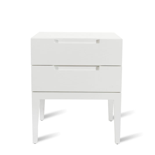 White 2 Drawer Bedside Table - Crafted with MDF and Premium Veneer-Kulani Home