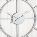 White Washed Wood Wall Clock-Kulani Home