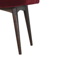 Wine Red Cotton Velvet Curved Bench-Kulani Home