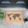 World Map Grey Doormat-Kulani Home