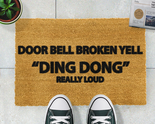 Yell Ding Dong Doormat-Kulani Home