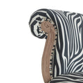 Zebra Print Studded Accent Chair-Kulani Home