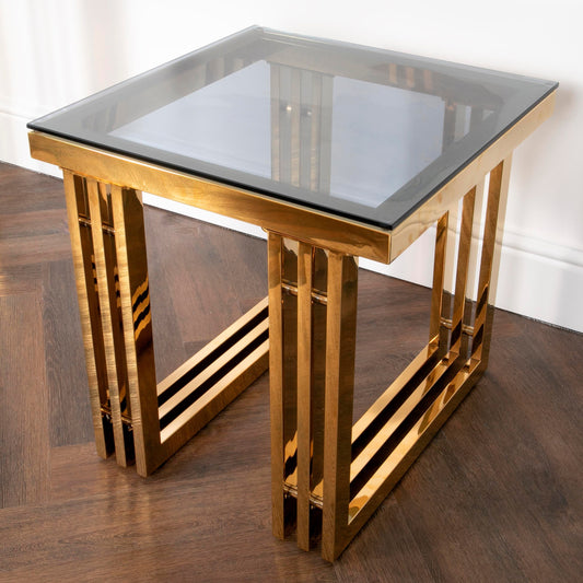 Zurich Gold Side Table-Kulani Home