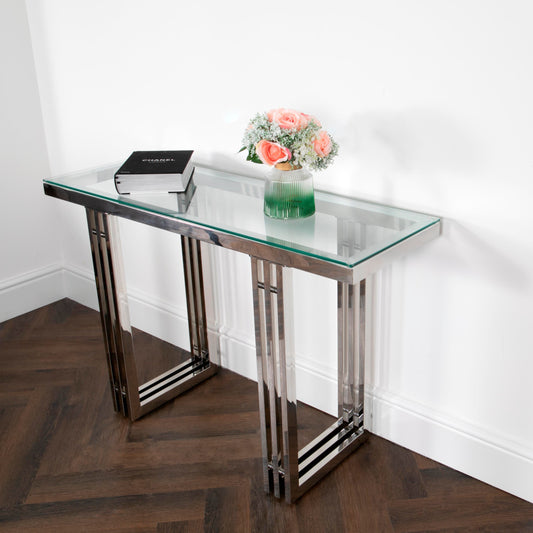 Zurich Silver Console Table-Kulani Home