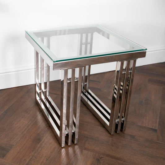 Zurich Silver Side Table-Kulani Home