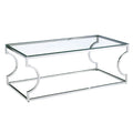 Inaya Glass Coffee Table in Silver
