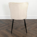 Luxury Beige Velvet Dining Chairs (Set of 2)