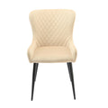 Luxury Beige Velvet Dining Chairs (Set of 2)