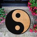 'Yin And Yang' Round Doormat In Black