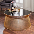 Khloe Round Coffee Table in Gold Finish