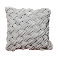 Grey Handknotted Velvet Cushion Cover