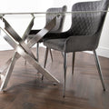 Marble Glass Dining Table Set with 6 Chairs