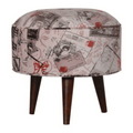 Postcard Print Footstool: A Stylish Accent for Your Home