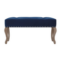 Royal Blue Velvet French Style Bench - A Timeless Masterpiece for Your Home