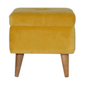 Mustard Velvet Storage Footstool: Stylish Home Essential