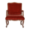 Brick Red Velvet French Style Chair
