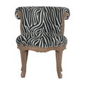 Zebra Print Studded Accent Chair