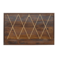 Solid Wood Wall-Mounted Writing Desk with Geometric Brass Inlay