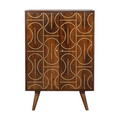 Chestnut Gold Inlay Abstract Cabinet