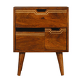 Solid Wood Chestnut Bedside with Removable Drawers