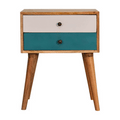 Contemporary  Teal Contemporary Solid Wood Nightstand