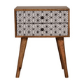 Geometric Oak-Ish 2-Drawer Bedside Table