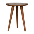 Diamond Patterned Solid Wood End Table