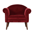 Luxury Crimson Velvet Nordic Armchair