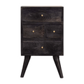 Ash Black Bedside Table with Nordic Legs