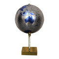 Blue Globe with Chrome & Brass Frame