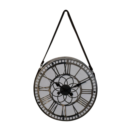 White and Chrome Hanging Wall Clock