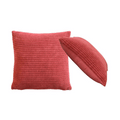 Ribbed Red Cushion Set of 2