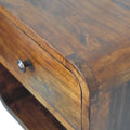 Mini Curved Chestnut Bedside with Open Slot