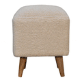 Cream Boucle Squoval Bench