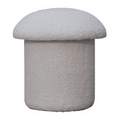 White Boucle Mushroom Footstool