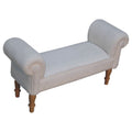White Boucle Bedroom Bench