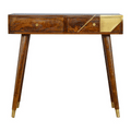 Luxury Geometric Chestnut Console Table
