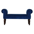 Royal Blue Velvet Bench
