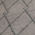 Grey Diamond Pattern Large Wool Rug