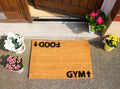 'Food And Gym' Fitness Enthusiast Welcome Doormat