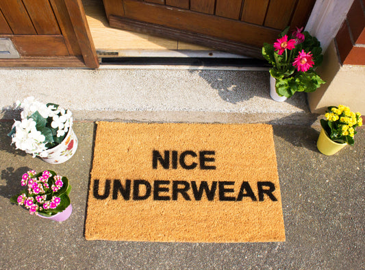 'Nice Underwear' Joking Welcome Doormat