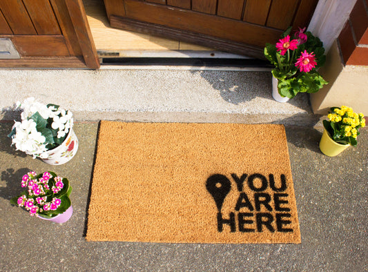 'You Are Hear' Joking Welcome Doormat