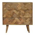 Contemporary Zig-Zag Patchwork Chest of Drawers