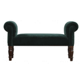 Emerald Green Velvet Upholstered Bench