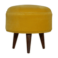 Mustard Velvet Nordic Style Footstool